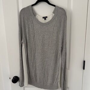 Express Light Gray Long Sleeve Top